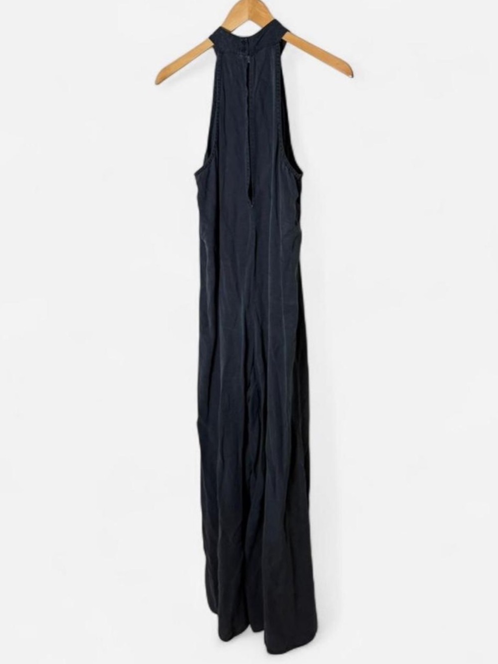 bella dahl grey boho wide leg high neck sleeveless halter open back jumpsuit S - Picture 2 of 7